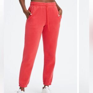 Fabletics Forever Fleece Go-To Sweatpants Size xs washed electric cherry nwt